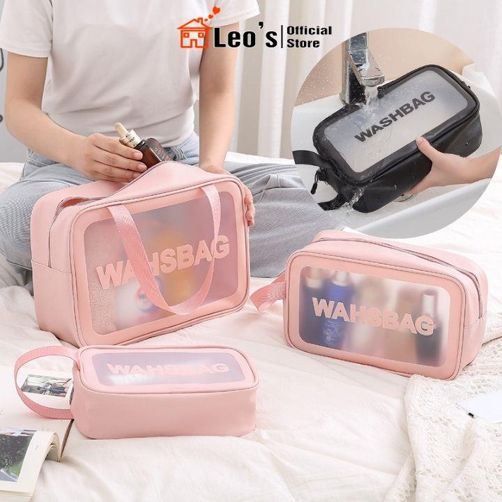 Túi đựng mỹ phẩm, đồ trang điểm Washbag mini trong suốt dễ dàng mang theo khi đi du lịch, đi làm Leo's_Official