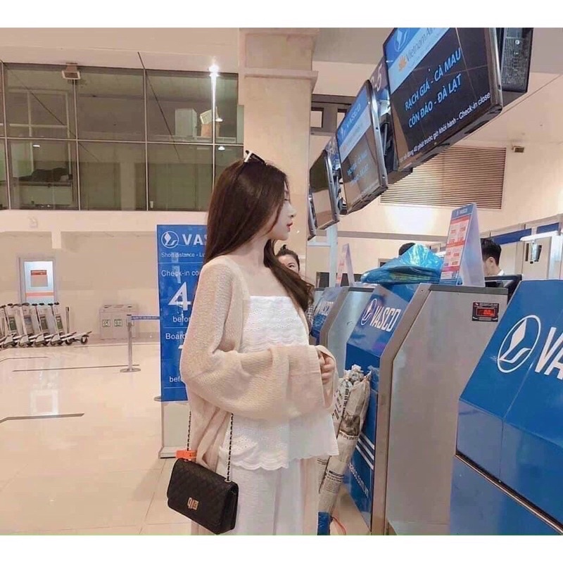 Áo cardigan len nữ mỏng dáng dài form rộng, Áo len khoác ngoài nhẹ nhàng phong cách Hàn quốc (TTA134)