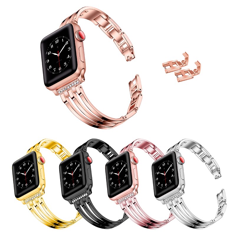 Vòng Đeo Tay Bằng Thép Không Gỉ 38mm 40mm Cho Đồng Hồ Apple Watch 6 5 4 3 2 Se 4 42mm 44mm