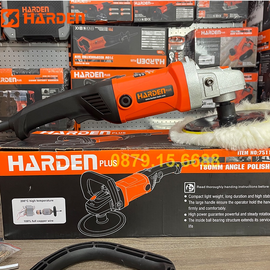 Máy đánh bóng, harden 751112, công suất 1200w, cốt 14mm, bảo tín official store