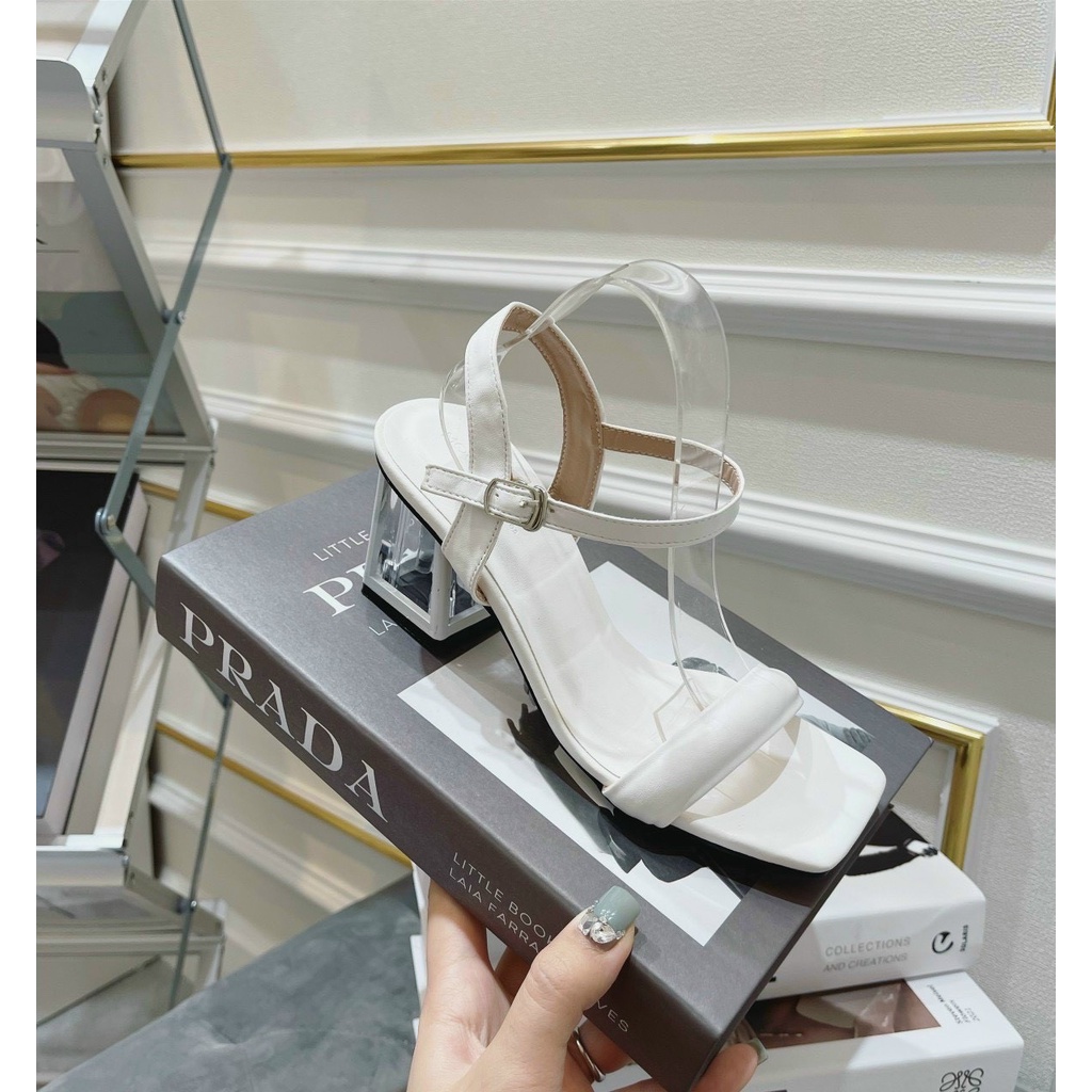 ZZ99- Sandal quai thừng gót vuông 4 phân phong cách vintage truyền thống êm chân dễ đi