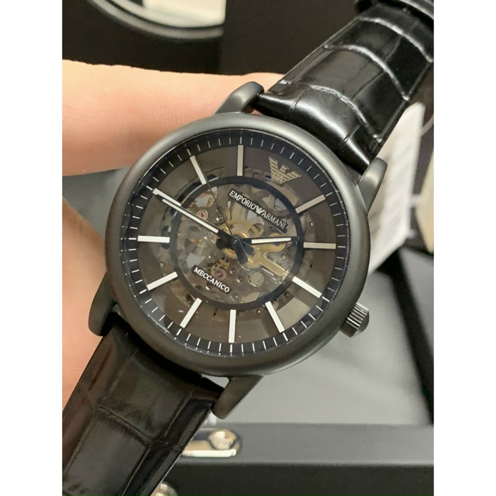 Đồng Hồ Nam Armani Meccanico Skeleton AR60008 - Dây Da Màu Đen (1993 Watch)
