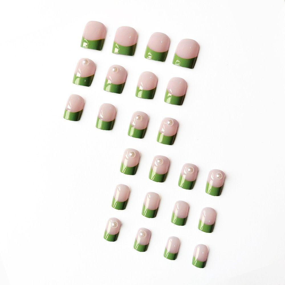 Hộp 24 Móng Tay Giả Ngắn / Tròn / Vuông Có Thể Tháo Rời MIHAN1