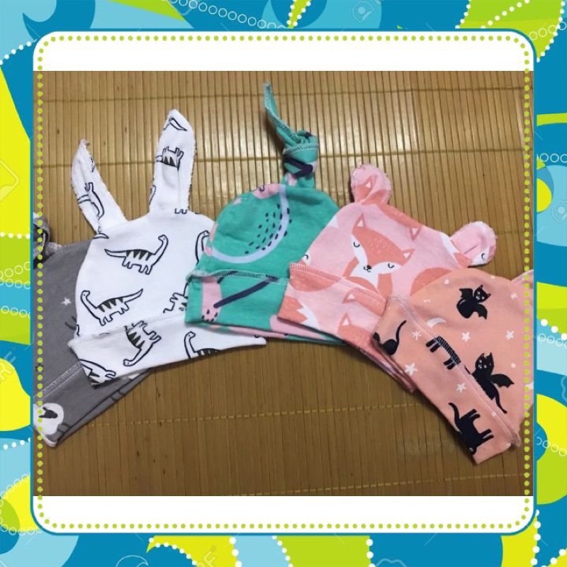 Set 5 mũ cho bé sinh non  ✨𝙎𝙞𝙯𝙚 𝙧𝙞𝙚̂𝙣𝙜✨ Kích cỡ dành riêng cho bé sinh non mềm mại, co dãn và thấm hút mồ hôi