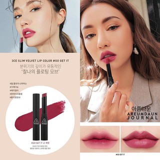 Son 3CE Slim Velvet Lip Color Màu Go Get It tím hiện đại