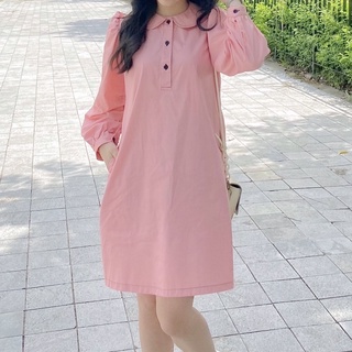 ĐẦM SUÔNG KAKI CỔ SEN