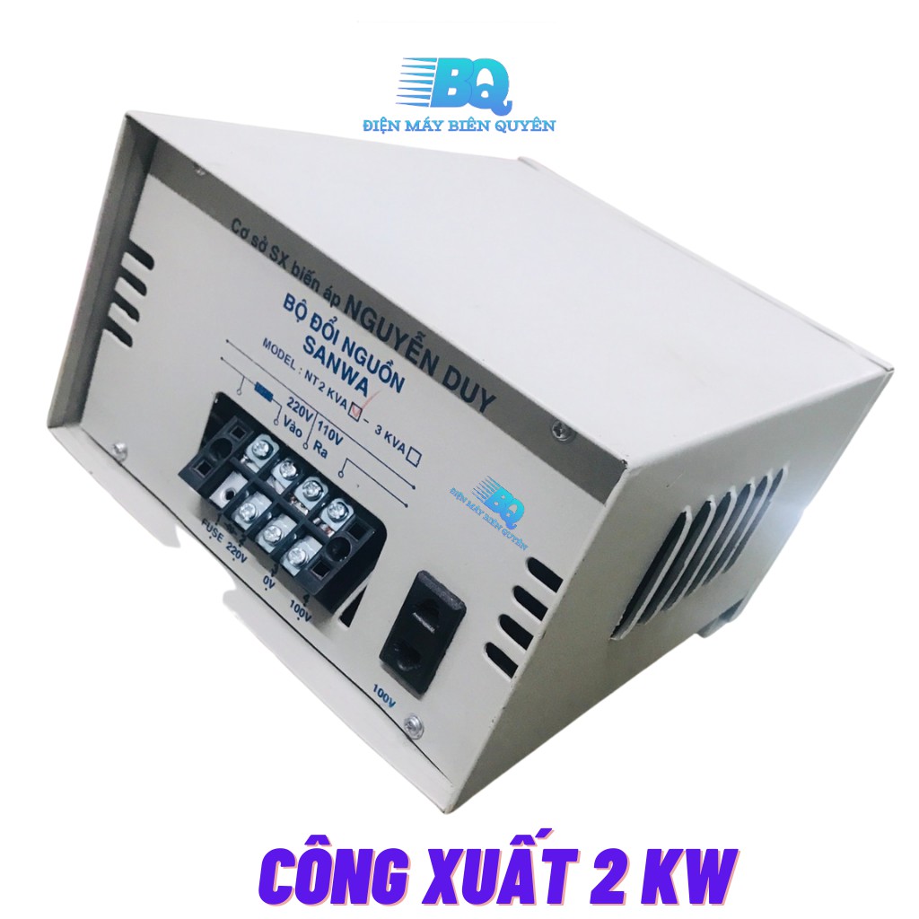 Biến áp đổi nguồn hạ áp 220 vôn ra 100 vôn 2kw chuyên dùng đồ nội địa nhật