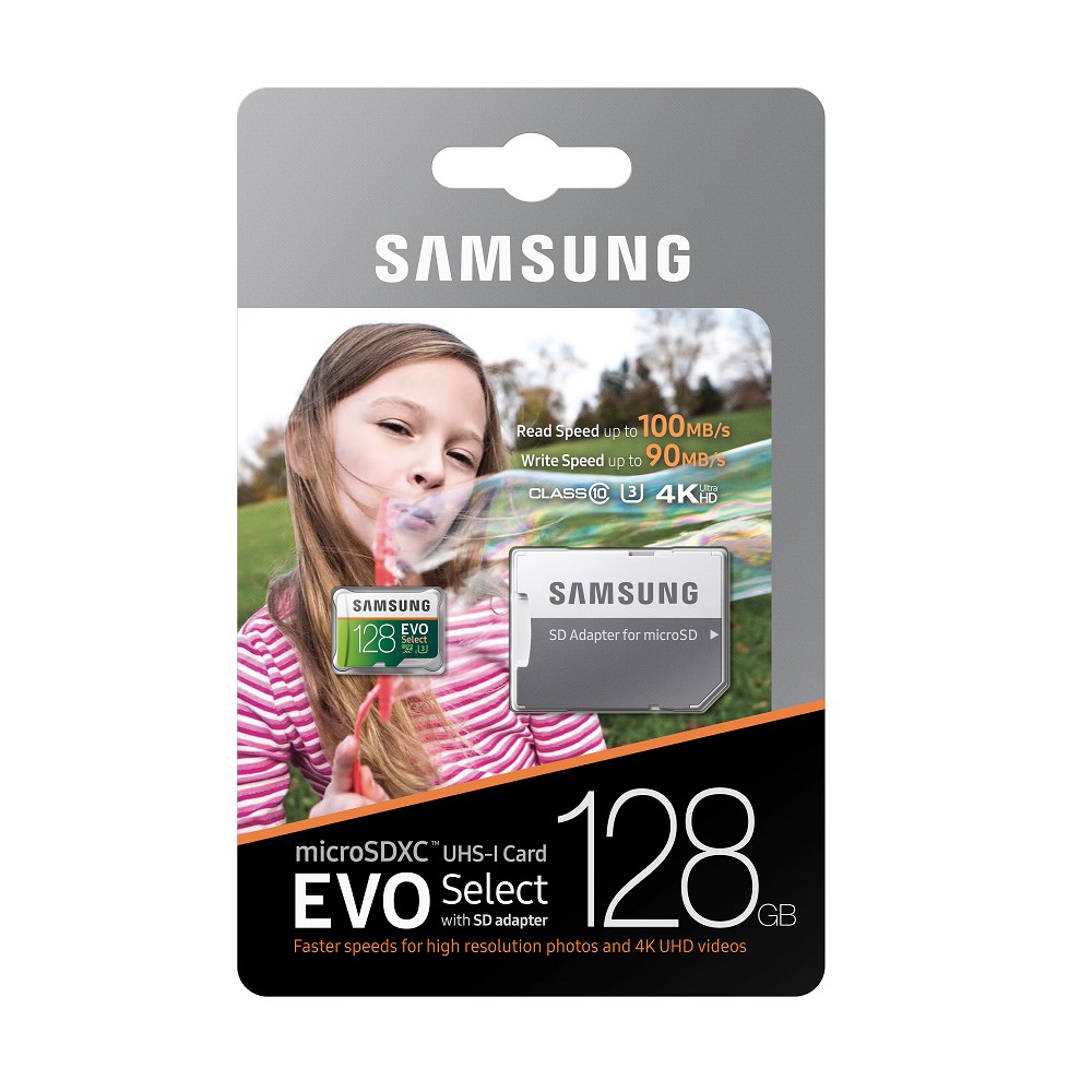 Thẻ nhớ MicroSDXC Samsung Evo Select 64GB / 128GB U3 4K 100MB/s kèm Adapter (Xanh) - Phụ Kiện 1986