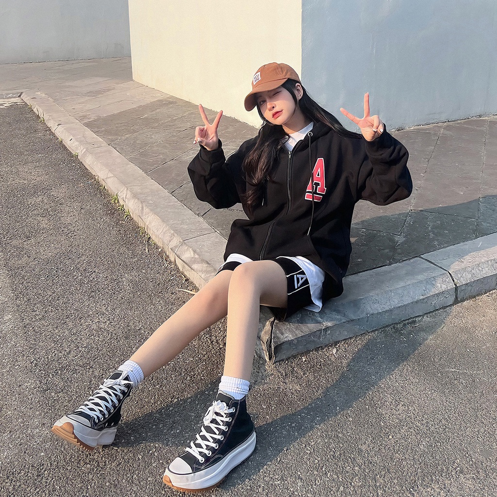Áo Khoác Hoodie Khoá Kéo Angel-Land Angels Without Heaven Black Zip Hoodie Nỉ Bông - AWZB