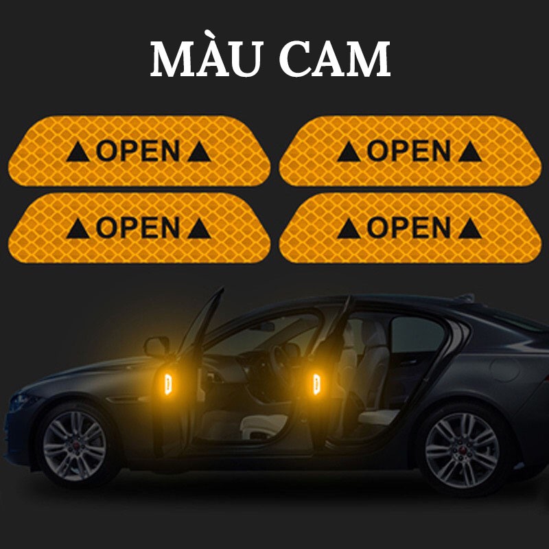 Bộ 4 Decal Phản Quang Cảnh Báo Mở Cửa Ô Tô