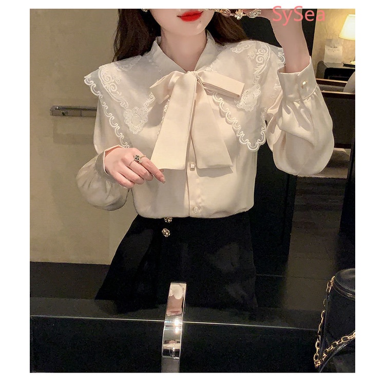 Áo Sơ Mi Cổ Búp Bê Phong Cách Pháp Thời Trang Mùa Thu Cho Nữ