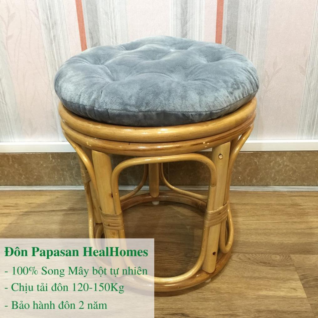 Ghế lười thư giãn Đôn Papasan mây tự nhiên, decor ban công nằm thư giãn đọc sách, trang trí phòng khách / HealHomes