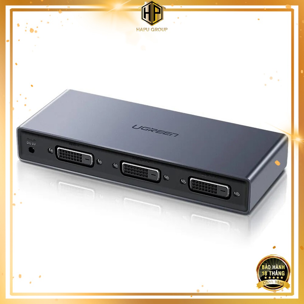 Bộ chia DVI 1 ra 2 Ugreen 50746 độ phân giải Full HD cao cấp - Hapugroup