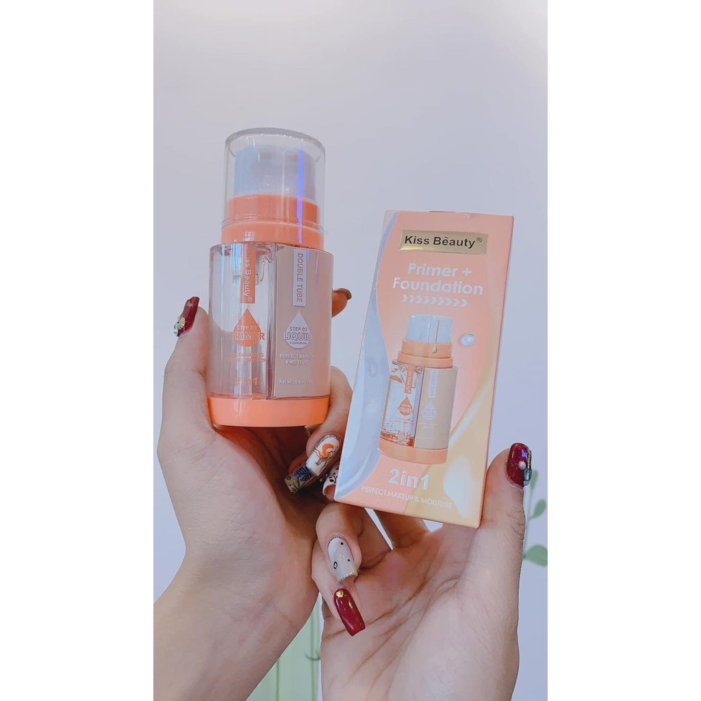 Kem lót + kem nền 2 trong 1 của kissbeauty dưỡng ẩm căng bóng | BigBuy360 - bigbuy360.vn