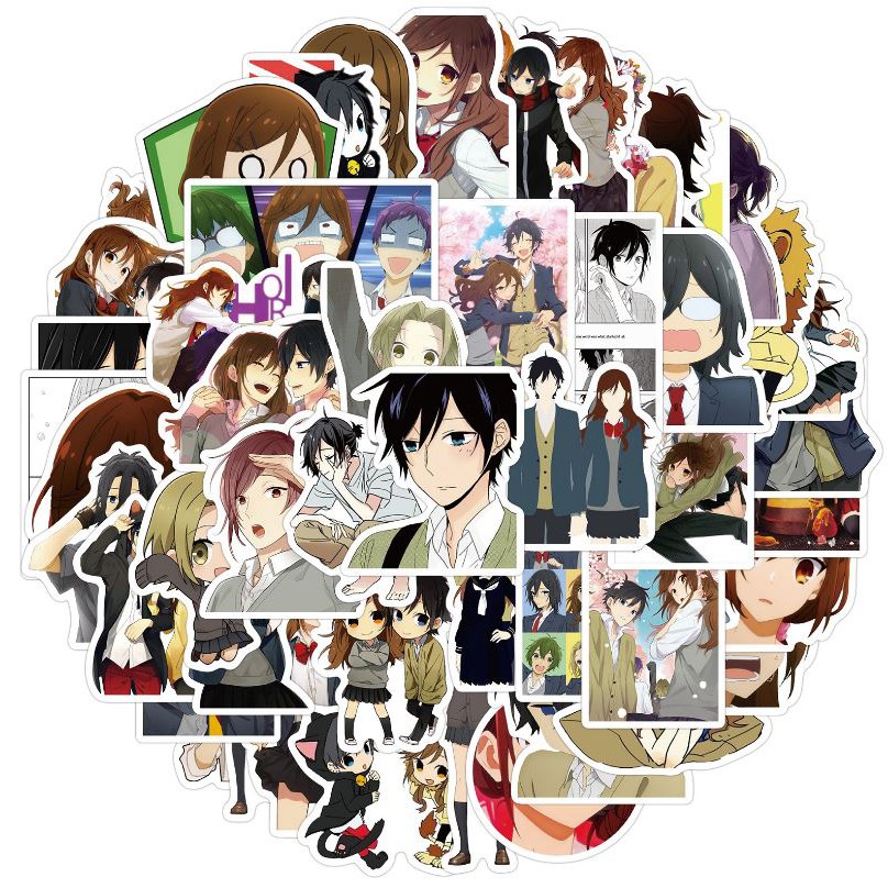 Sticker anime Hori và Miyamura nhựa PVC không thấm nước, dán nón bảo hiểm, laptop, điện thoại, Vali, xe, Cực COOL #197