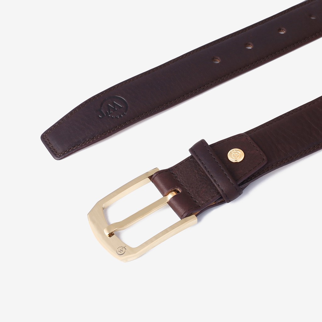 Thắt Lưng Nam Da Bò Cao Cấp Mặt Khóa Tungsten Màu Nâu, Màu Đen WT Leather 129011501, 129011502