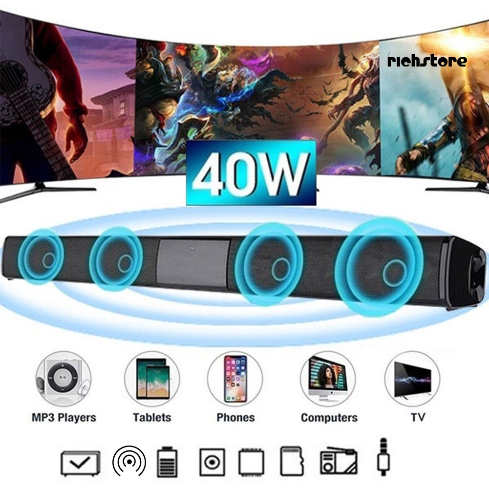 【Ready stock】 BS-28B Rechargeable Wireless Bluetooth Soundbar TV Home Theater Stereo Speaker