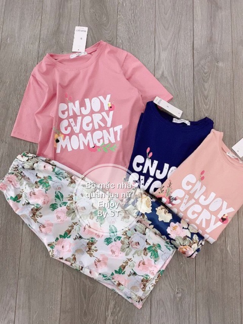 Bộ mặc nhà quần lụa ngố nữ enjoy | BigBuy360 - bigbuy360.vn
