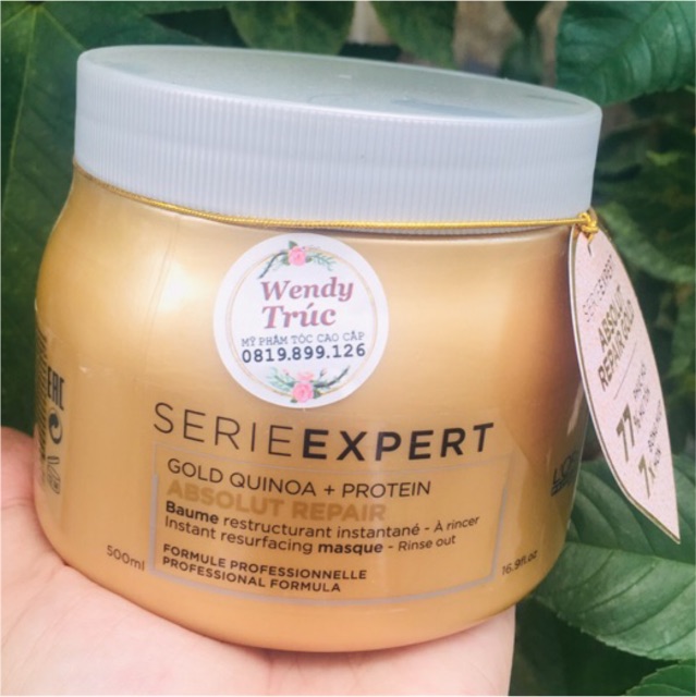 HẤP DẦU NHŨ VÀNG PHỤC HỒI TÓC HƯ TỔN L'ORÉAL SERIE EXPERT GOLD QUINOA + PROTEIN ABSOLUT REPAIR GOLDEN MASQUE