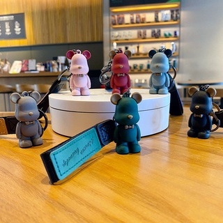 Móc khóa Gấu Popobe kèm dây da cực ngầu