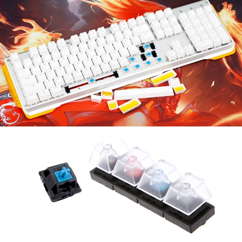 POOP Mechanical Keyboards Switch 4 Translucent Clear Black/Blue/Red/Brown  for Cherry MX