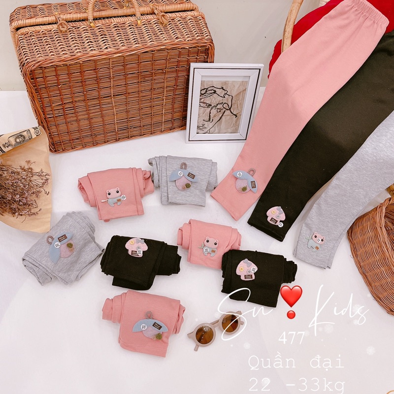 Set 3 quần legging cotton cho bé