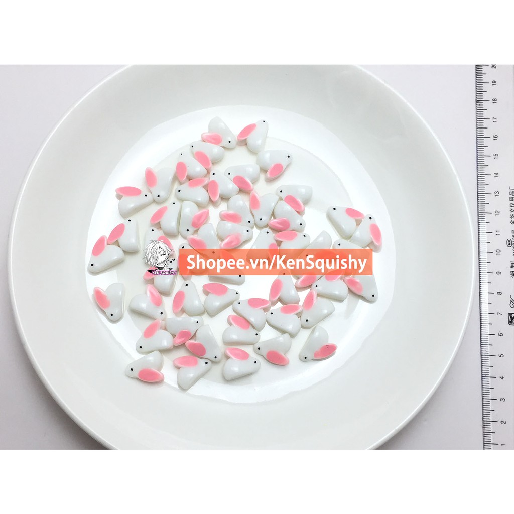 Mô Hình Thỏ Tai Dài Nguyên Liệu Làm Trang Trí Slime