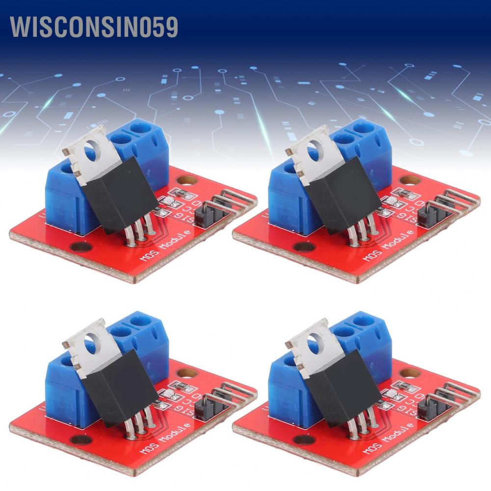 Wisconsin059 4Pcs IRF520 Driver Module MOS Drive Board Accessory Set Kit for Raspberry Pi 0‑24V