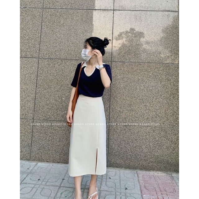 Chân váy xẻ 3 màu korea [ Hình thật] | BigBuy360 - bigbuy360.vn