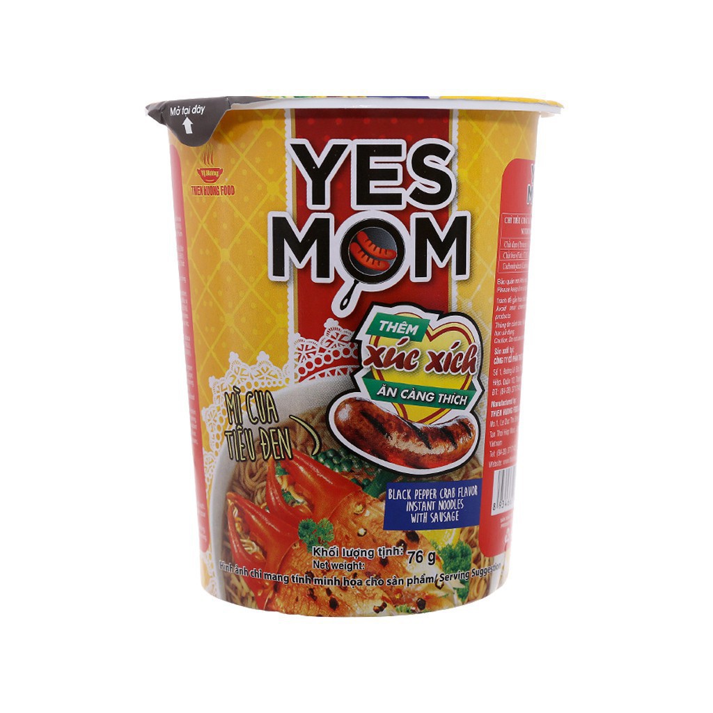 Mì Ly Xúc Xích Yes Mom có xúc xích trong ly