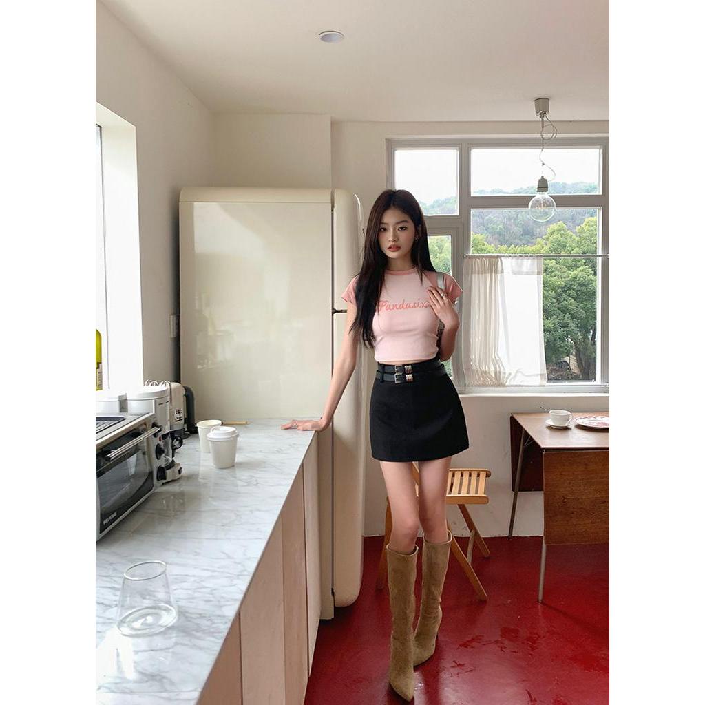 Chân Váy Chữ a Lưng Cao Xẻ Tà Phong Cách Thời Trang Xuân Hè Mới 62788