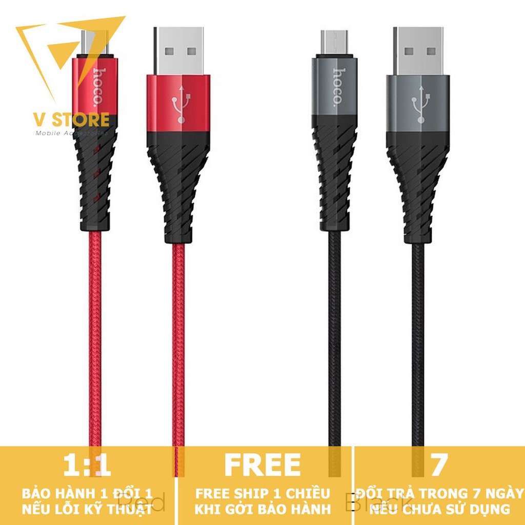CÁP SẠC NHANH DÂY DÙ MICRO USB 2.4A HOCO X38 - DÀI 1.0M