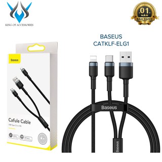 Cáp sạc nhanh usb/typec sang lightning baseus catklf-elg1 cafule dài 1.2m hỗ trợ pd 18w max 2.4a