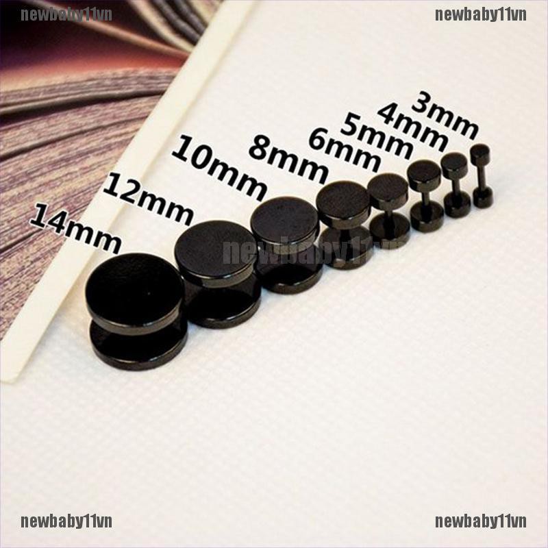 Đôi bông tai nam hình quả tạ bằng thép không gỉ