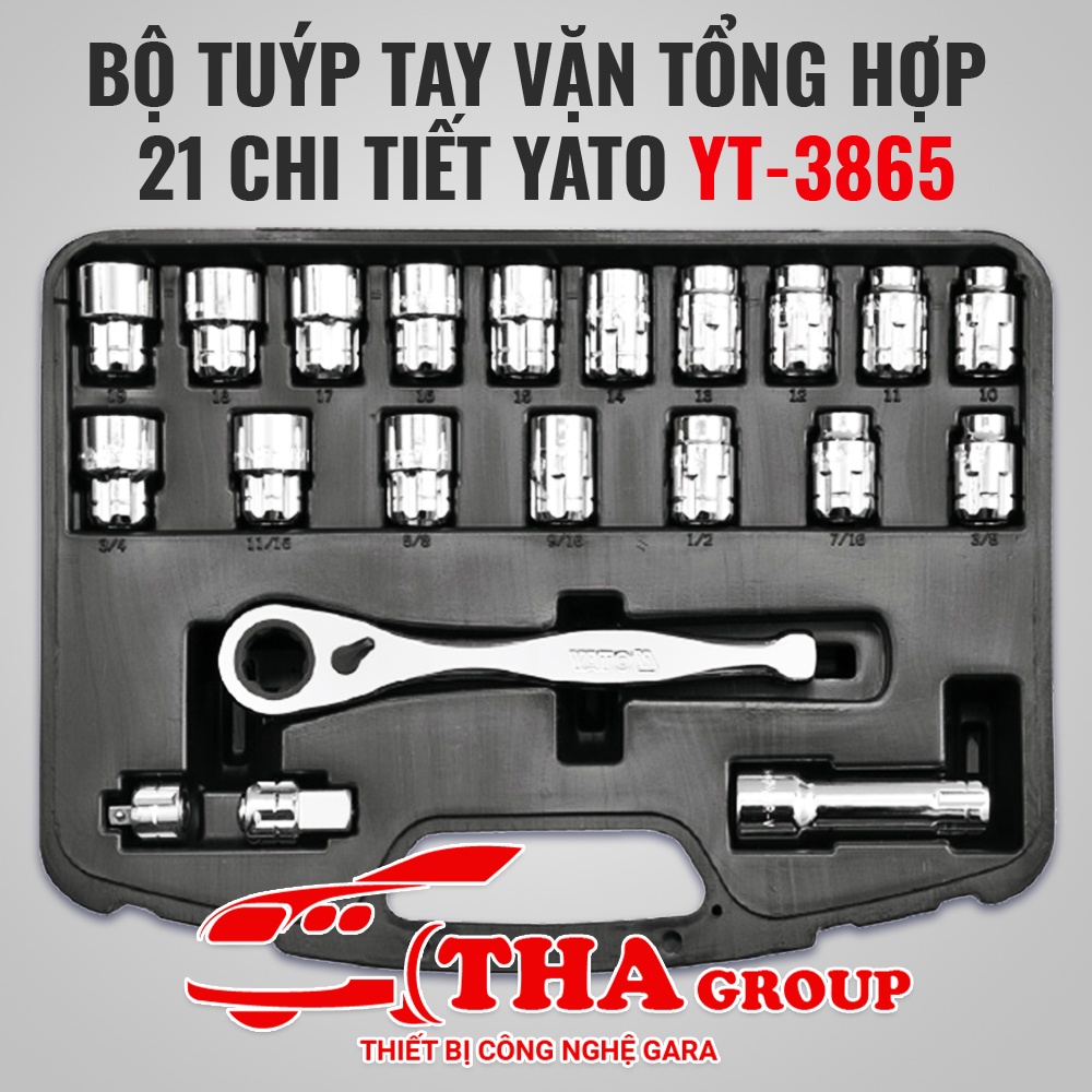 BỘ TUÝP TAY VẶN TỔNG HỢP 21 CHI TIẾT YATO YT-3865