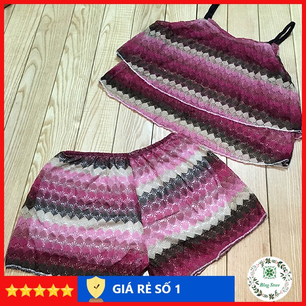 Set Đồ Nữ Mặc Nhà - Áo Hai Dây Xinh Xắn Và Quần Chất Liệu Ren Gợi Cảm Cho Nữ - SR001