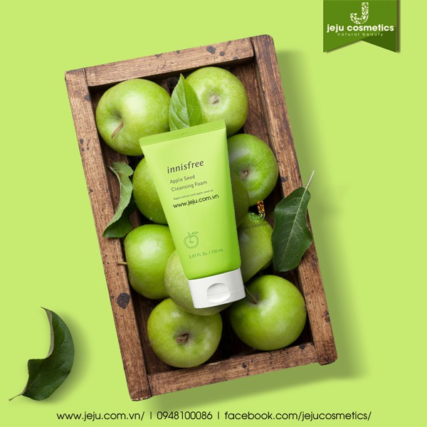 Sữa Rửa Mặt chiết Xuất Táo Innisfree Apple Juicy Deep Cleansing Foam