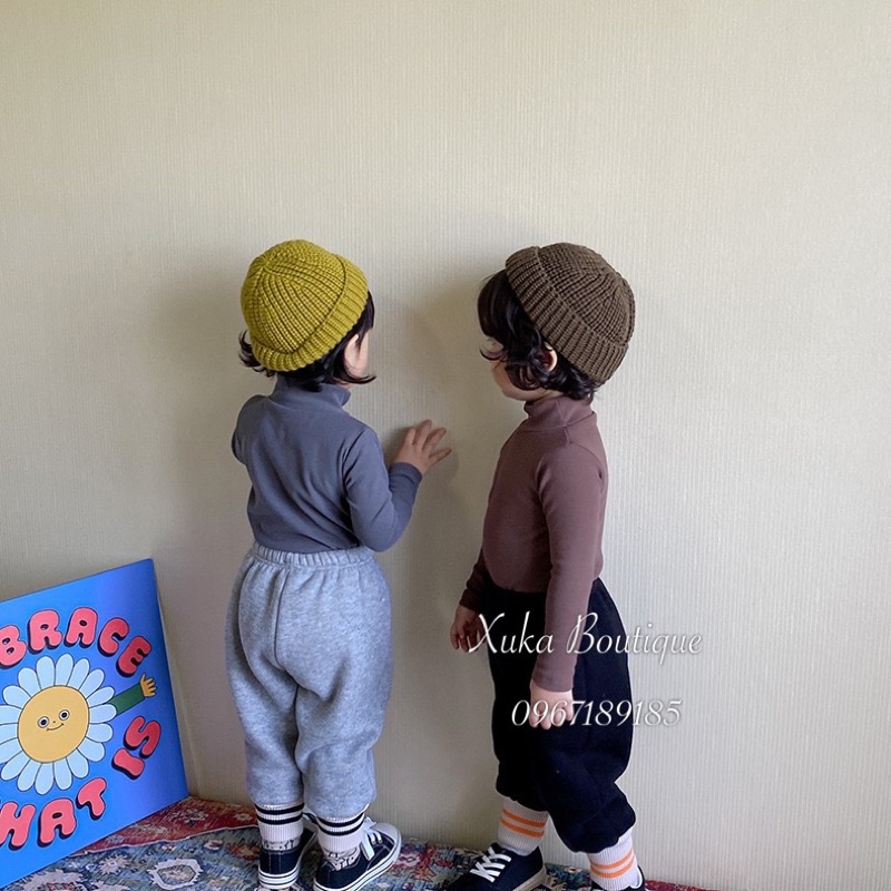 Quần Áo Trẻ Em | Áo Phông Giữ Nhiệt Nỉ Nhung Thu Đông Cho Bé Gái Bé Trai Từ 1 Đến 8 Tuổi Cực Ấm, Chất Cực Đẹp Cho Bé