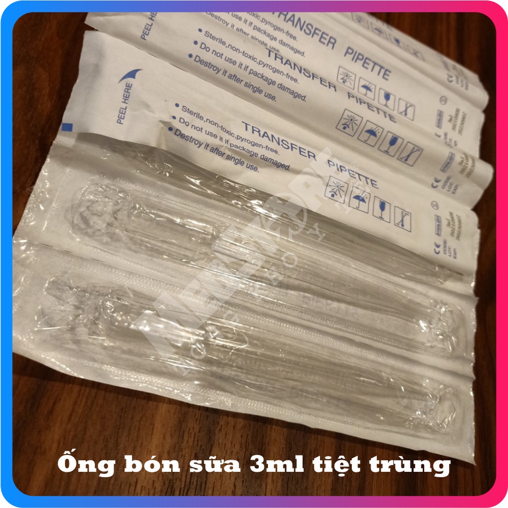 Ống bón sữa tiệt trùng, ống nhỏ giọt pipet 3ml tiệt trùng cao cấp