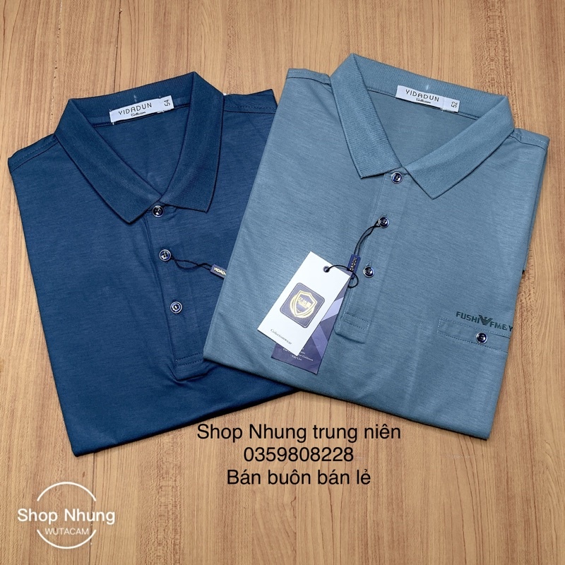 Áo cộc tay Nam Trung Niên sợi bông Cao Cấp