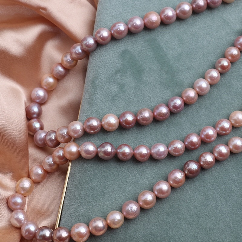 Chuỗi hạt đeo cổ màu hồng tím 9ly sang trọng