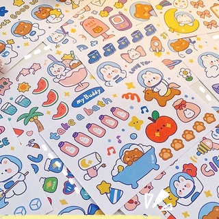 Sổ 50 tấm sticker trang trí sổ lưu niệm hình hoạt hình dễ thương - ảnh sản phẩm 2