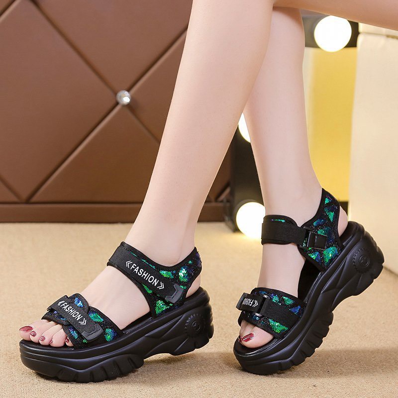 Sandal nữ, sandal học sinh Sandal 2 quai kim tuyến siêu đẹp