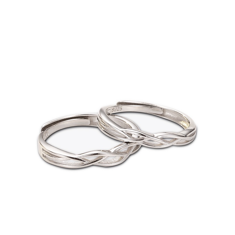 Nhẫn Nam Bạc Sóng Đính Đá Đẹp Cá Tính Unisex HipHop Basic Ngầu Trơn Nam Ring Lucifer Store Titan Không Gỉ - Nhẫn SÓNG