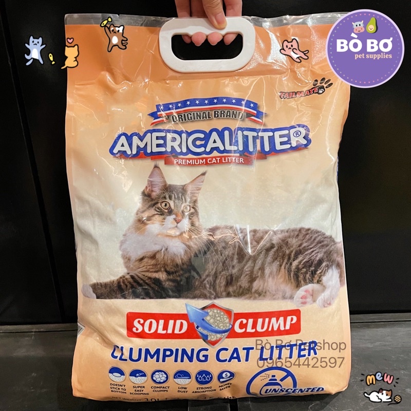 Cát Vệ Sinh Cho Mèo America Litter Cát Mỹ 10L