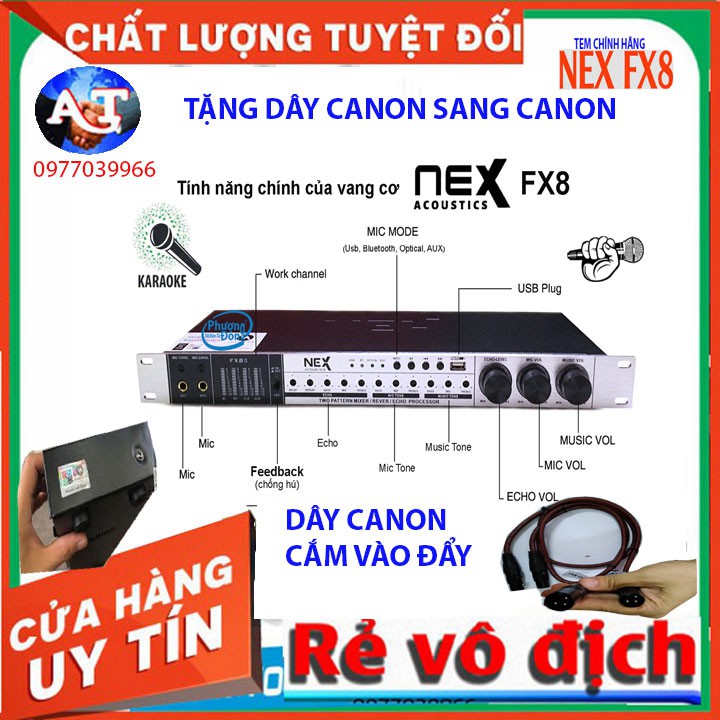 Vang cơ NEX FX8, VANG HÁT KARAOKE CHỐNG HÚ TẶNG KÈM DÂY CANON SANG CANON CANON SANG AV