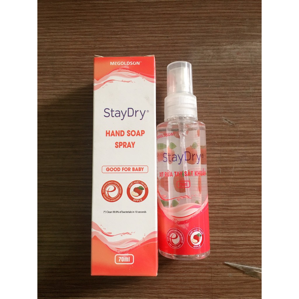 Nước xịt rửa tay sát khuẩn StayDry 70ml