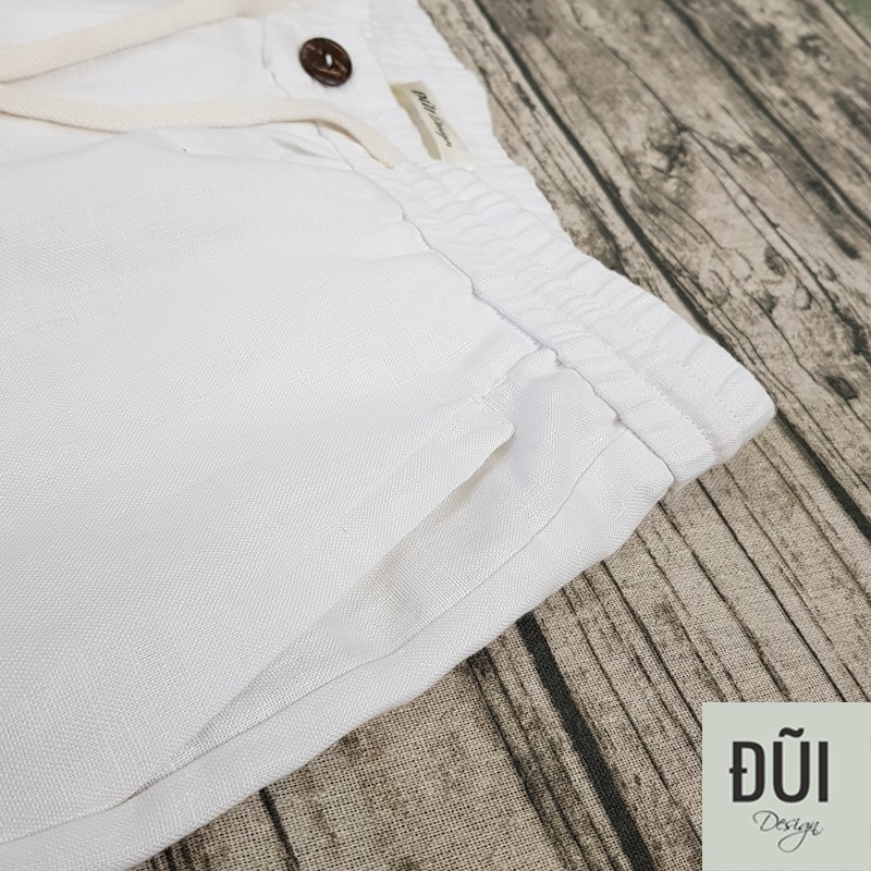 Quần đũi nam cạp chun short trắng