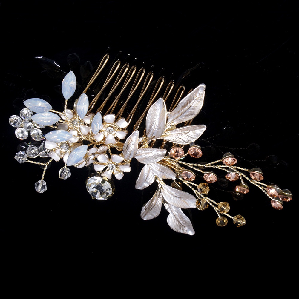 Trâm Cài Tóc Cô Dâu Hình Hoa Đính Đá Sang Trọng