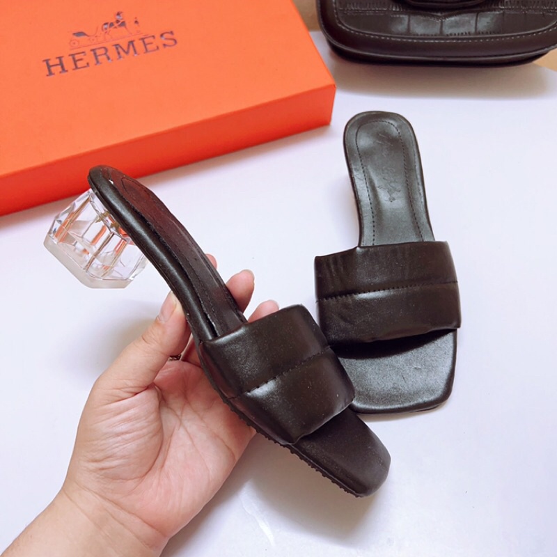 Dép cao gót nữ quai phồng gót Trong 5p đi êm chân cực